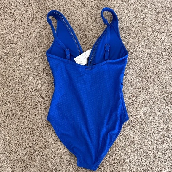 NWT Sea Level Deep V One-Piece Swimsuit in Cobalt Blue - Picture 5 of 5